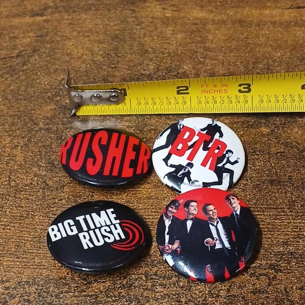 Lot of 4 Big Time Rush BTR 1.5" Pinback Buttons - Picture 3 of 3